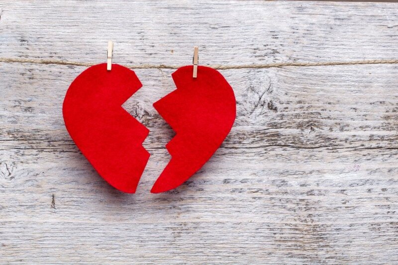 Broken Red Heart — Melancholic, Photograph, Clothespin
