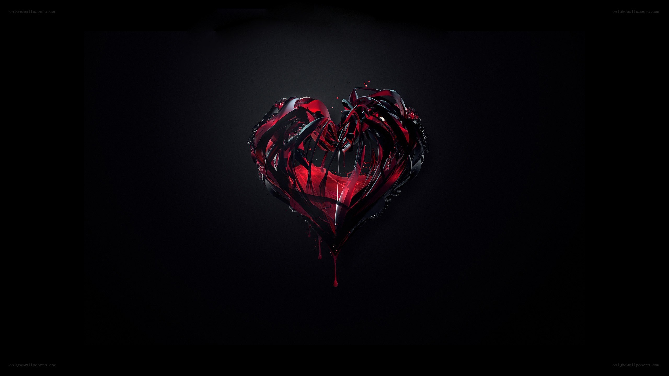 Broken red heart sculpture