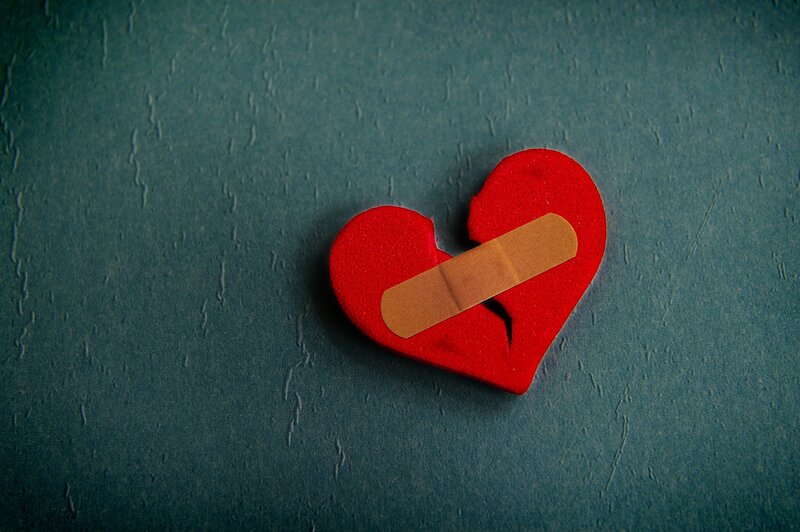 Broken Red Heart — Somber, Photograph