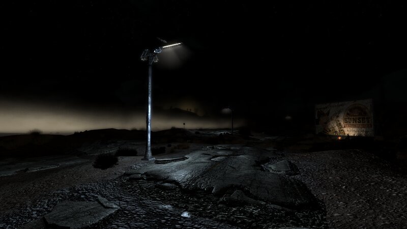 Broken Road at Night