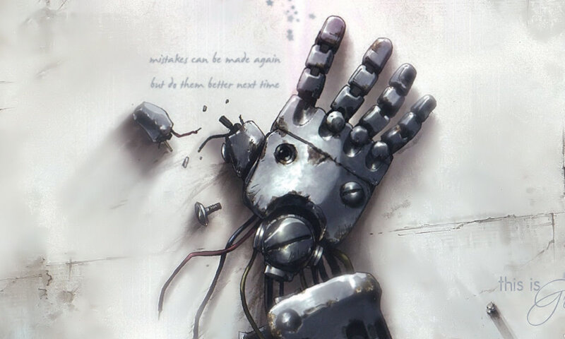 Broken robotic hand