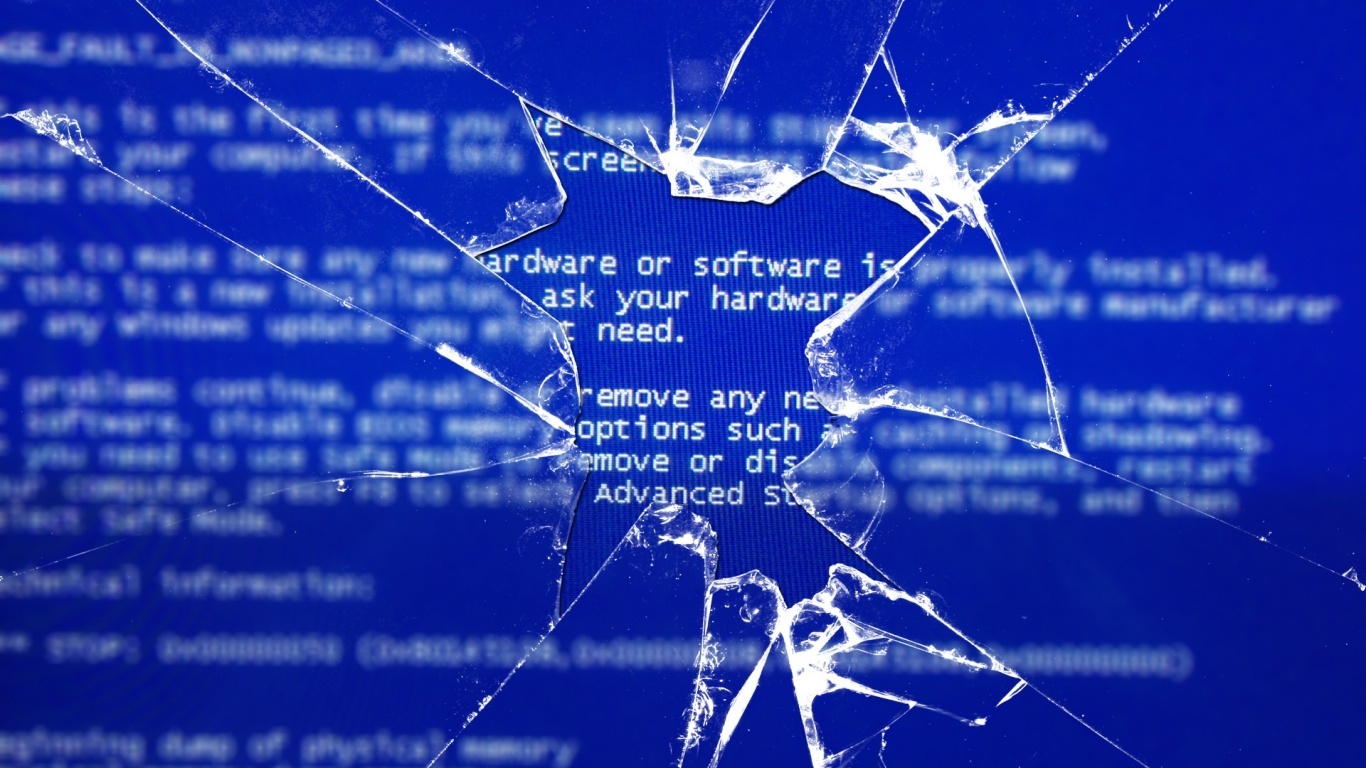 broken screen blue error
