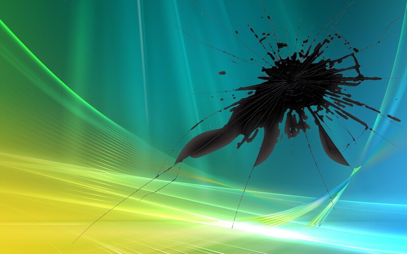 Broken screen on colorful background