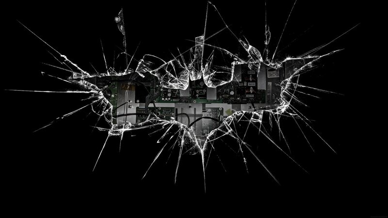 Broken Screen with Circuit Board — Black