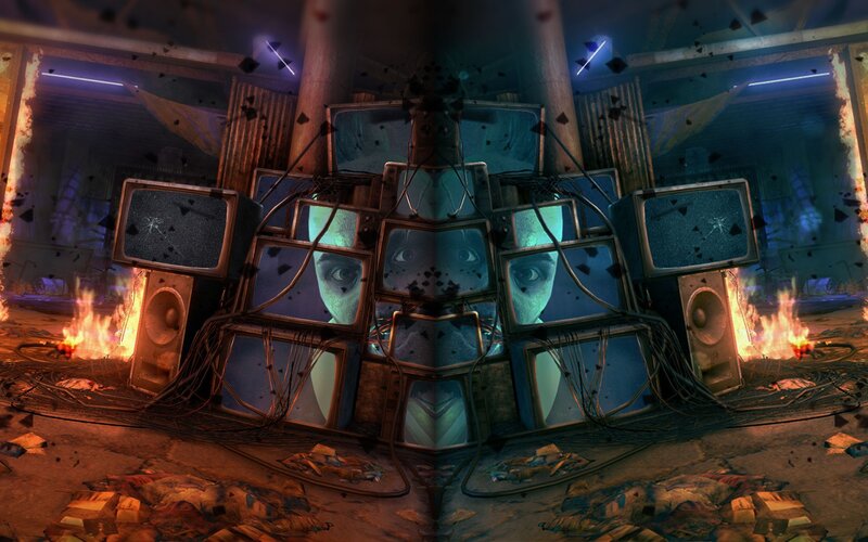 Broken TVs with Faces