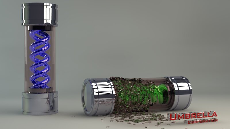 Broken Vials with Glowing Coils