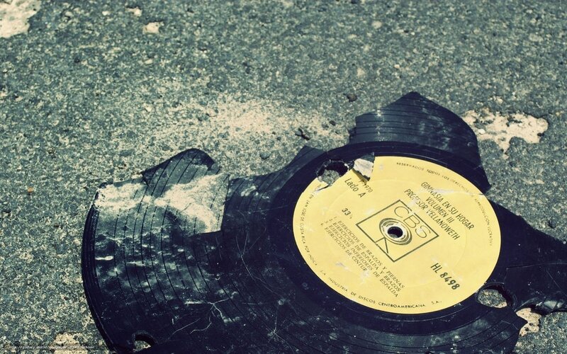 Broken Vinyl Record — Black