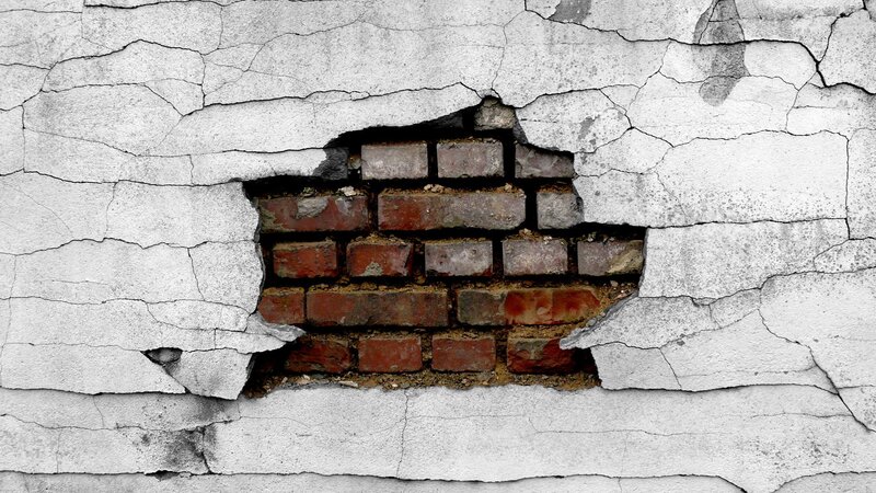 Broken Wall with Bricks