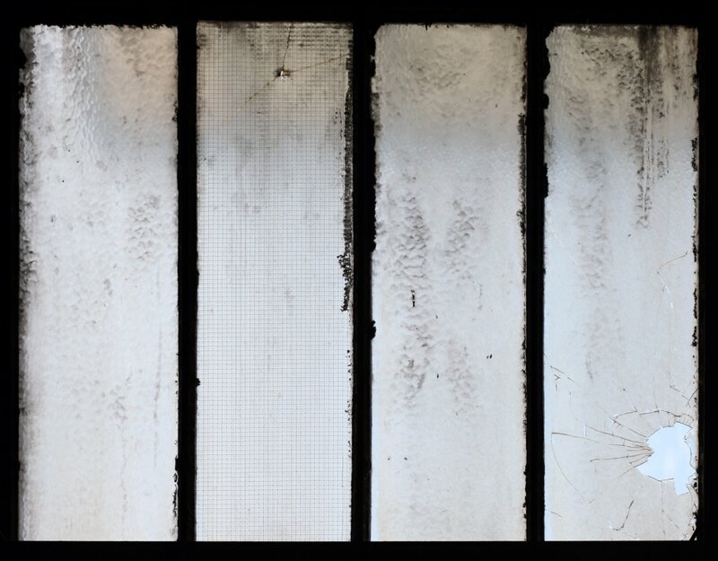 Broken Window with Screen