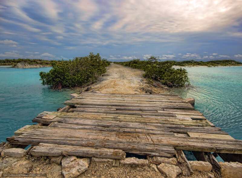 Broken Wooden Bridge — Blue