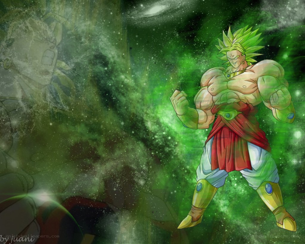 Broly in green aura