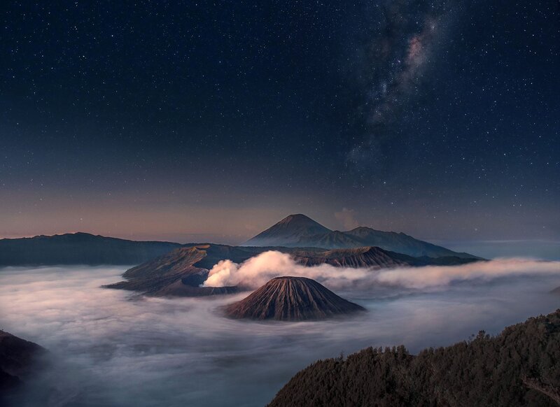 Bromo Volcano at Night