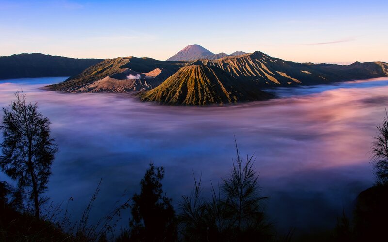 Bromo Volcano at Sunrise — Blue