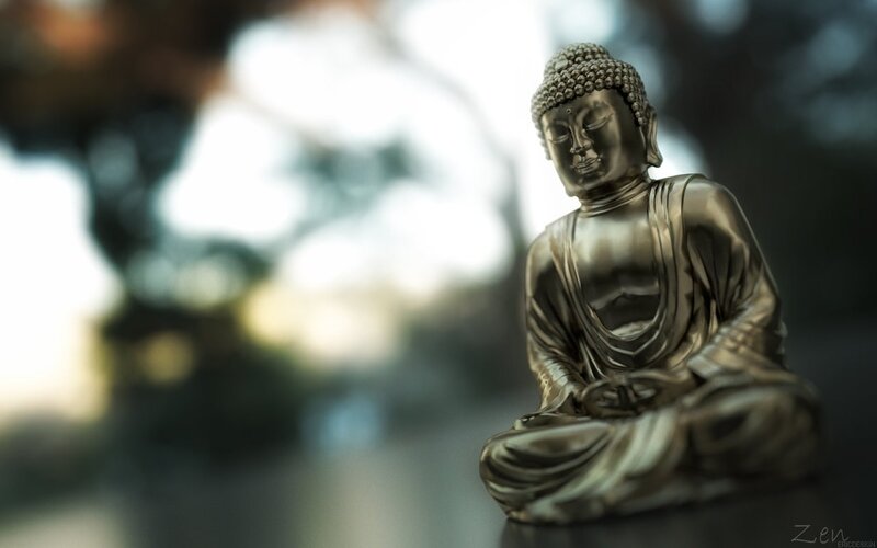 Bronze Buddha Statue — Silver