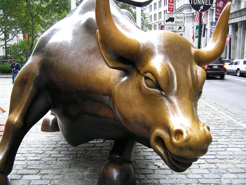 Bronze Bull Statue — Brown, Urban