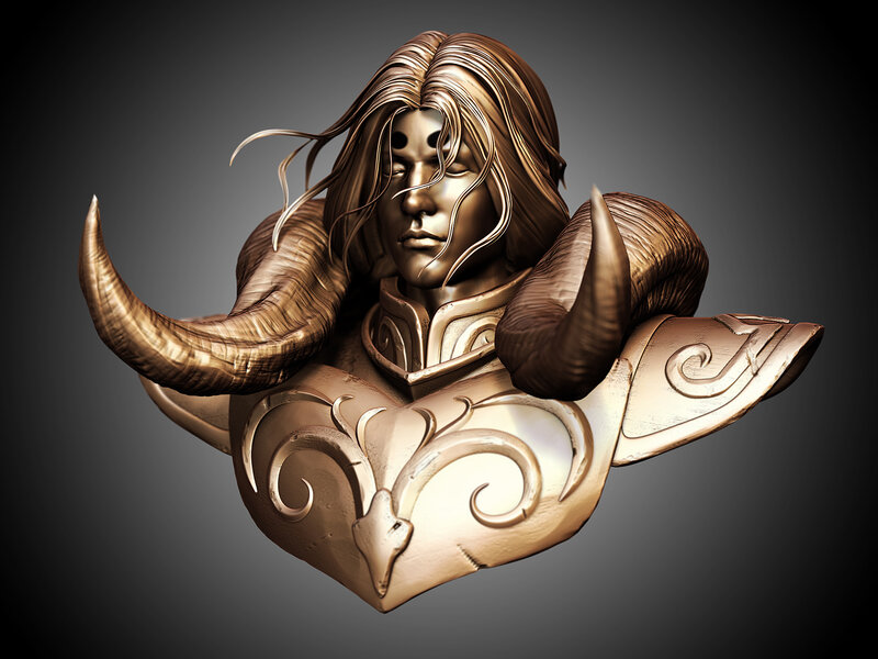 Bronze Bust of Character