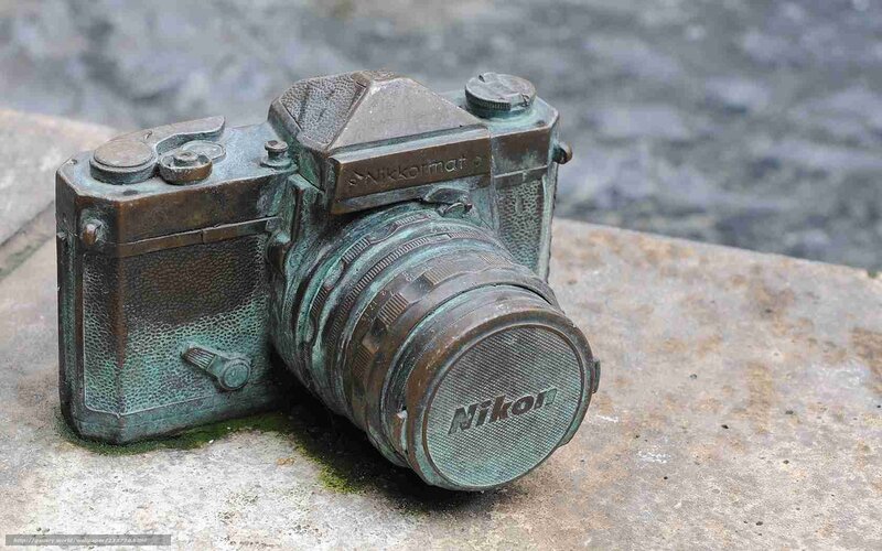Bronze Camera Statue — Brown