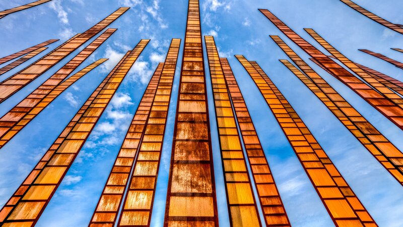 Bronze-colored Pillars