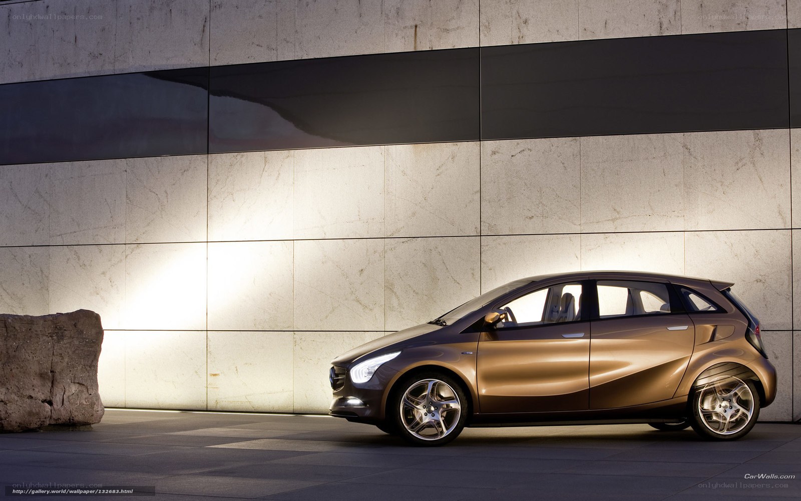 Bronze concept car in studio