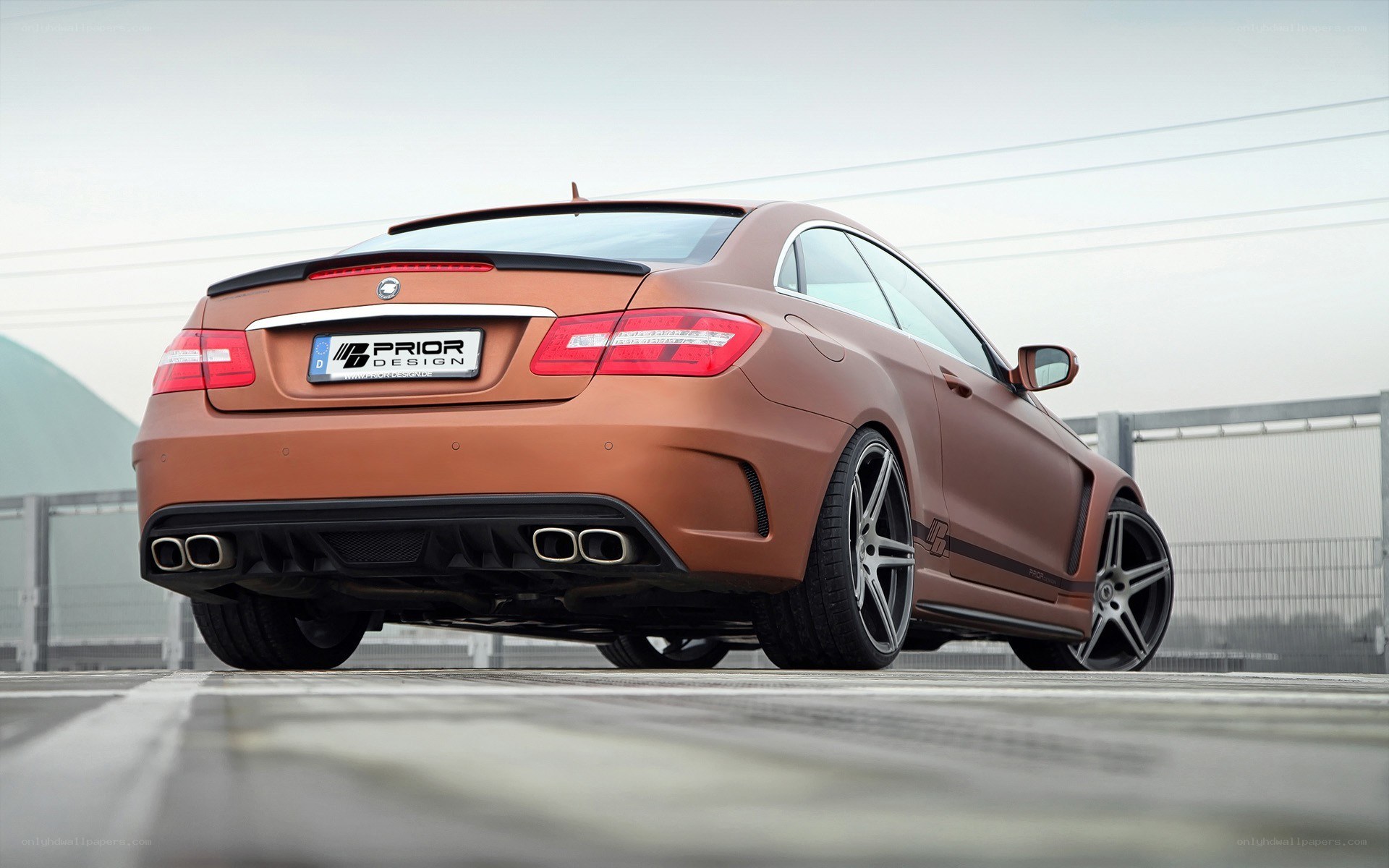 bronze coupe car rear view