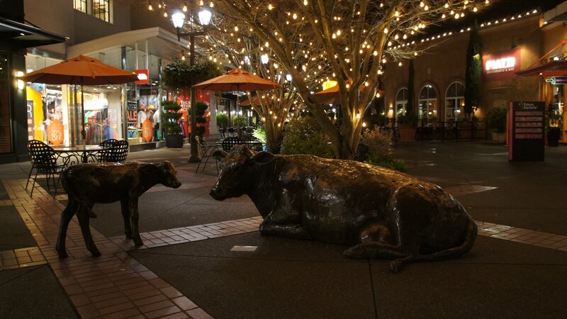 Bronze Cow and Calf Statues