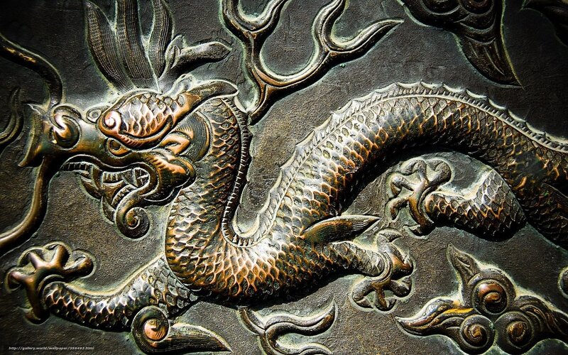 Bronze dragon carving