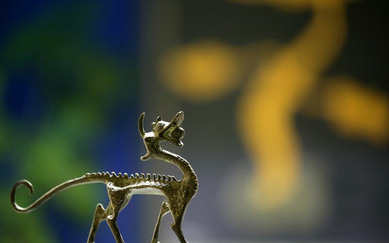 Bronze Dragon Figurine — Gold