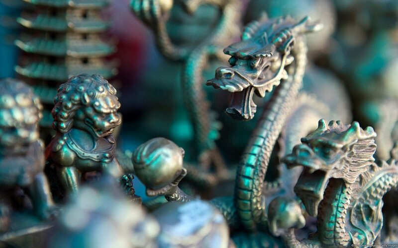 Bronze Dragon Figurines