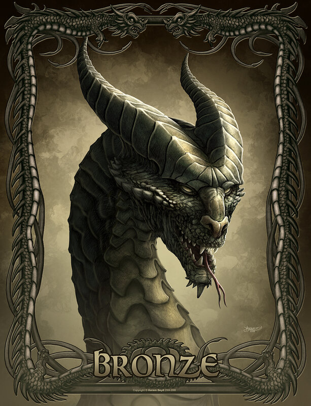 Bronze dragon portrait
