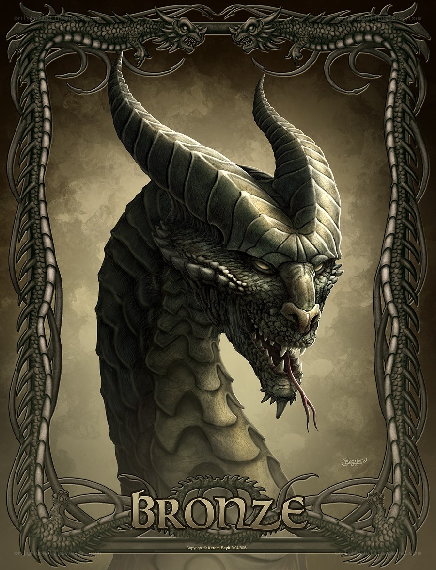 Bronze dragon portrait