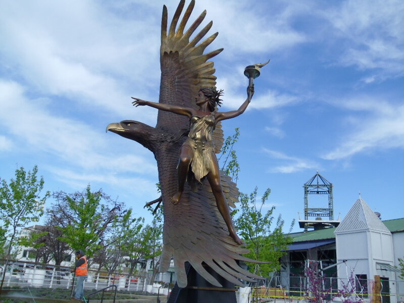 Bronze Eagle Statue — Brown