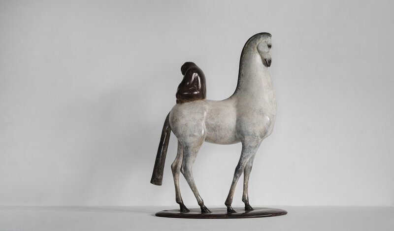 Bronze Horse Sculpture — Gray