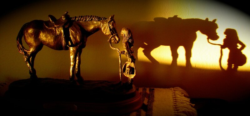 Bronze Horse Statue — Brown