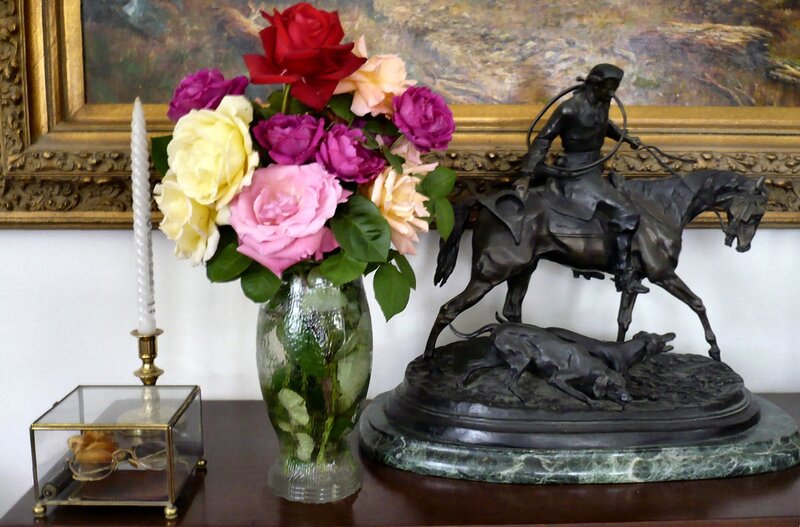 Bronze Horse Statue — Green