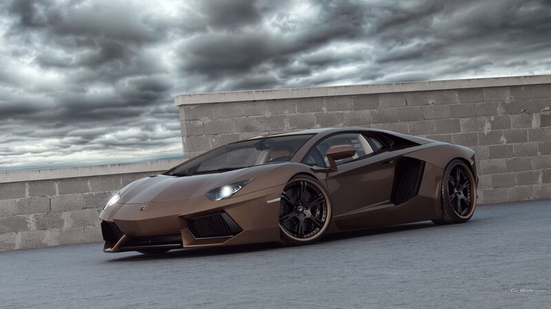 Bronze Lamborghini Aventador — Brown, Dramatic, 3d Render, Car