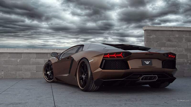 Bronze Lamborghini Aventador — Brown, Dramatic, 3d Render