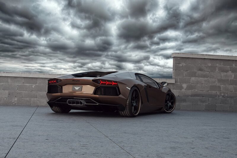 Bronze Lamborghini Aventador — Brown, Dramatic, Photograph, Car