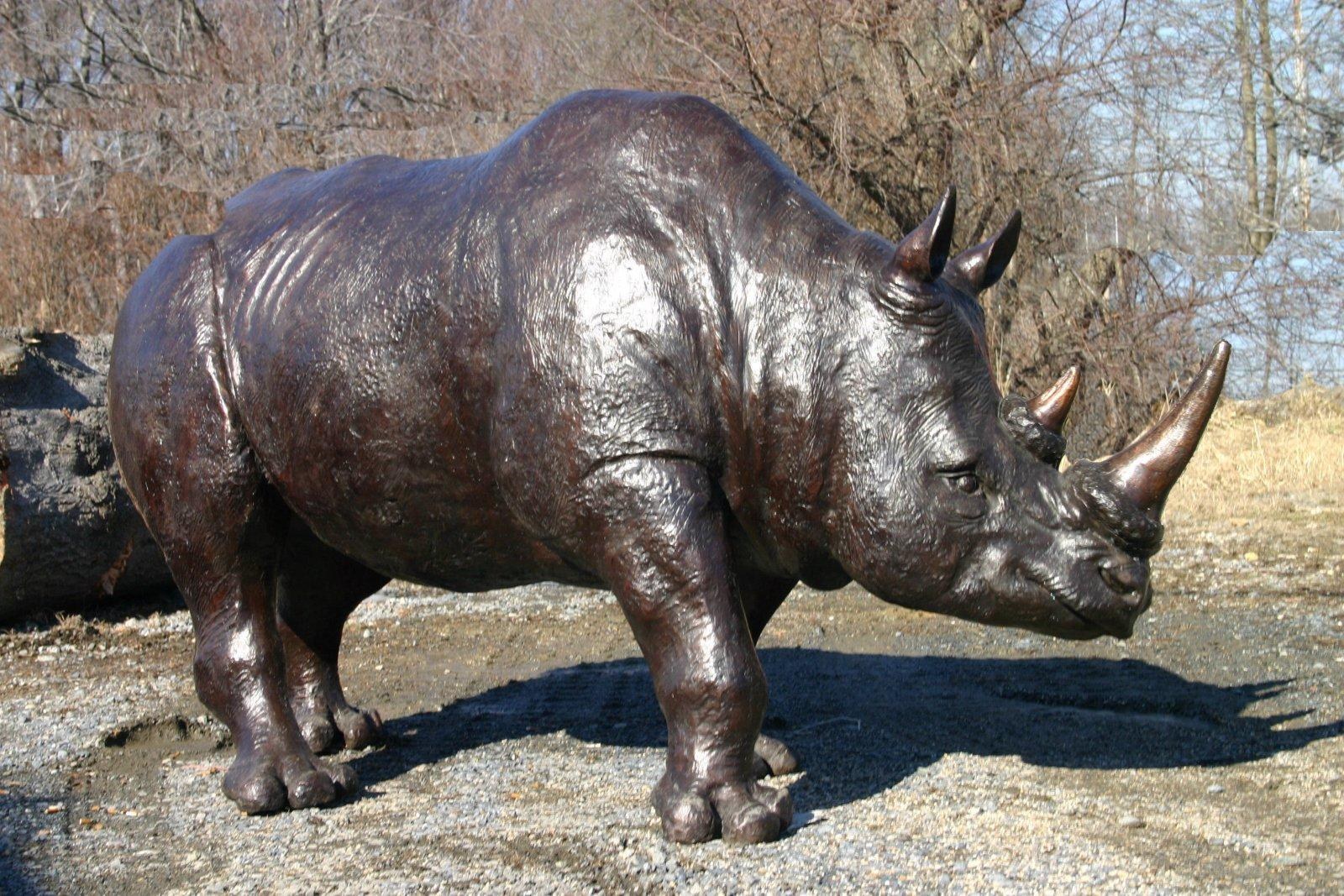bronze rhinoceros statue