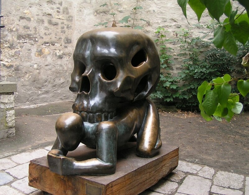Bronze Skull Sculpture