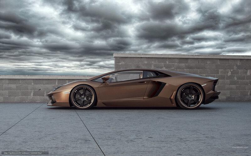 Bronze Sports Car — Brown, Dramatic, 3d Render, Concrete Wall