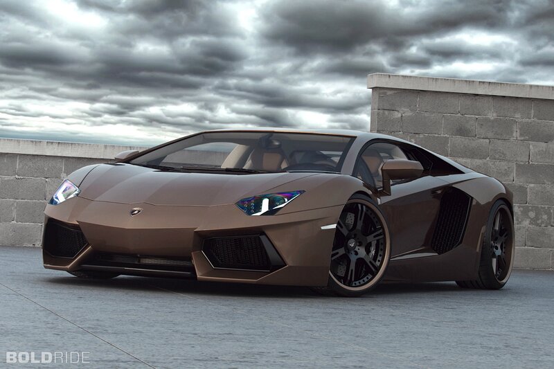 Bronze Sports Car — Brown, Dramatic, 3d Render, Wall