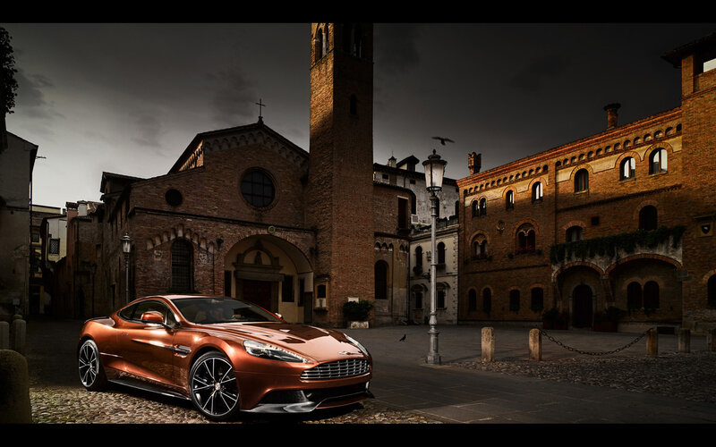 Bronze Sports Car — Brown, Dramatic, Night