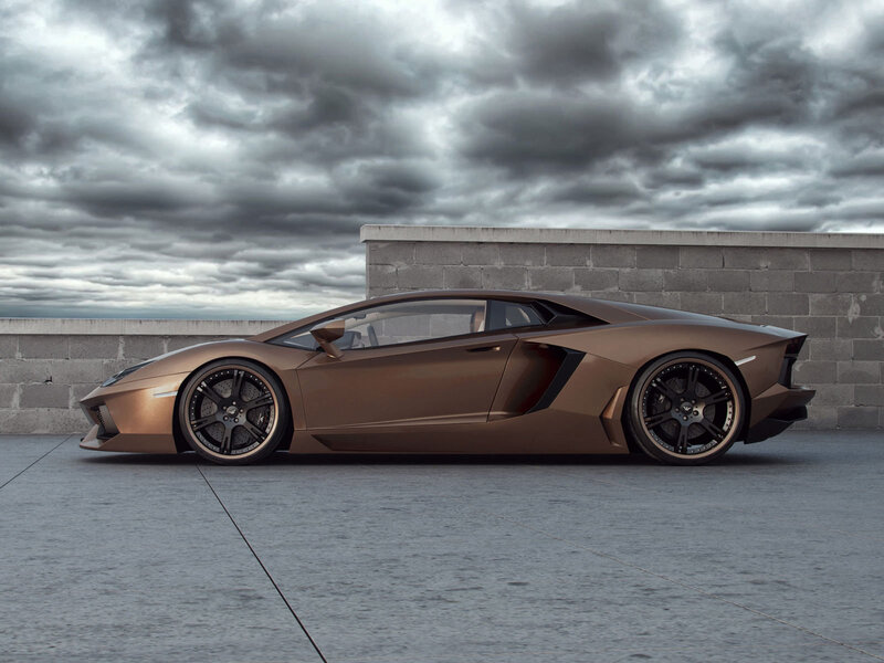 Bronze Sports Car — Brown, Dramatic, Photograph, Wall
