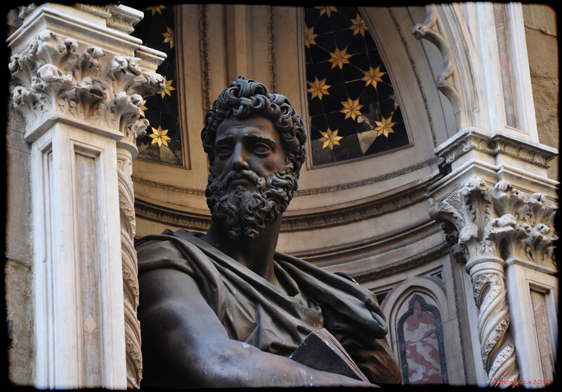 bronze statue in church