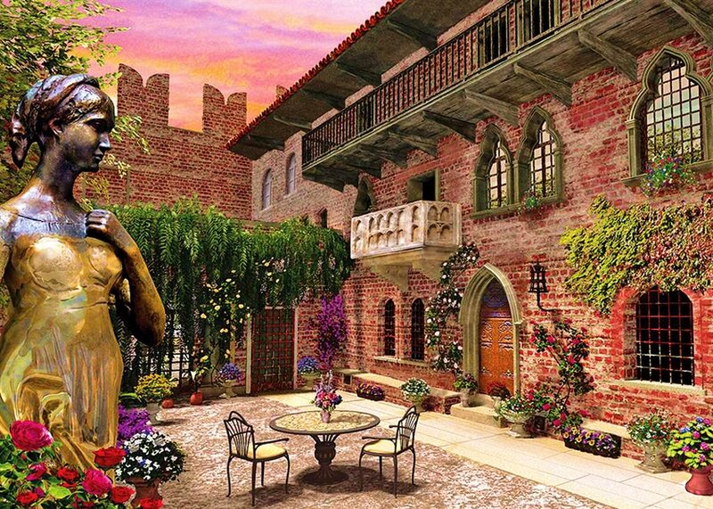 Bronze Statue in Courtyard
