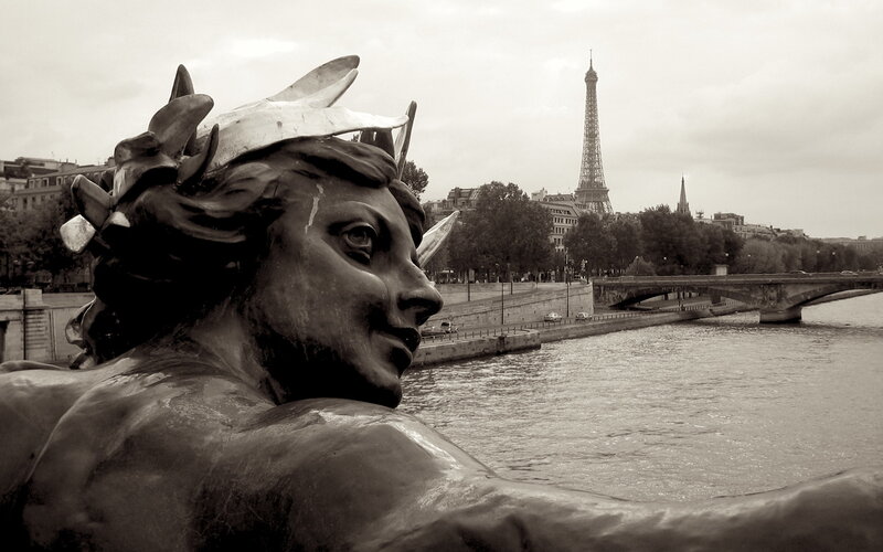 Bronze Statue of a Figure — Black, Serene