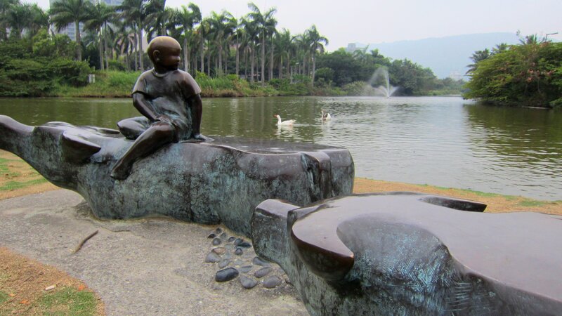 Bronze Statue of Child — Green