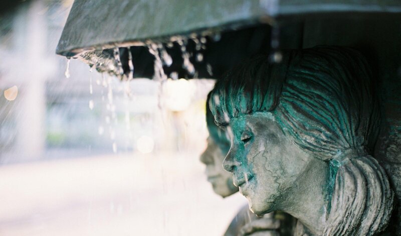 Bronze Statue of Children — Green