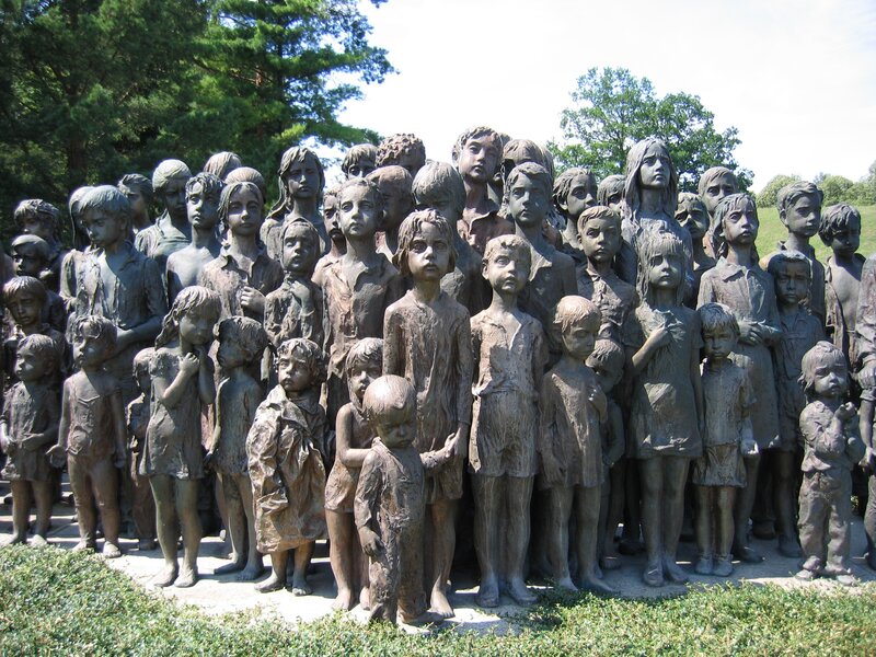Bronze statue of children