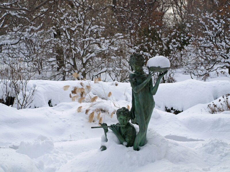 Bronze Statue of Children — White